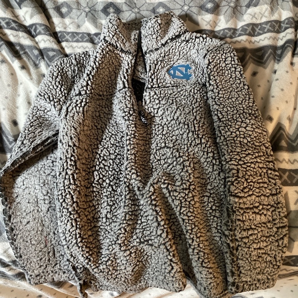 UNC tar heels fluffy zip up